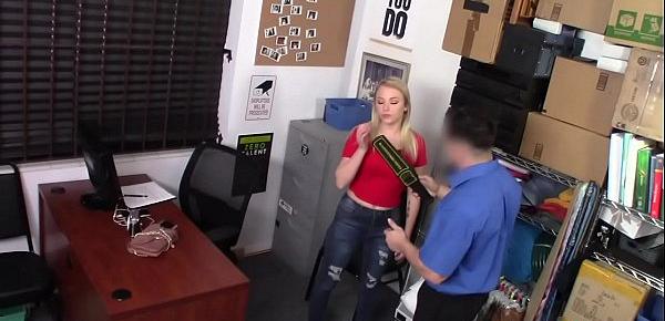  19yo thief felt up her pussy by security